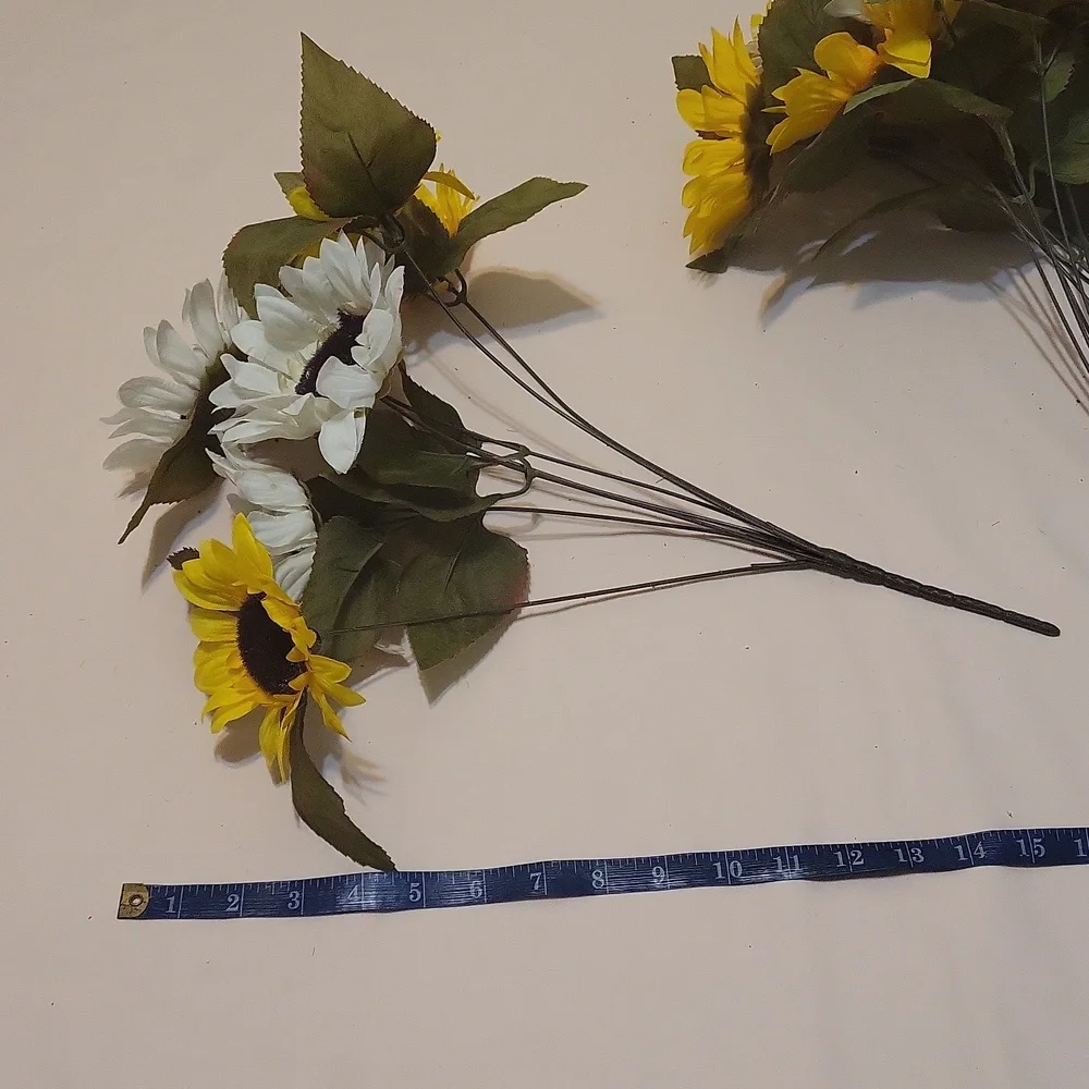 4 Faux Sunflower Bushes